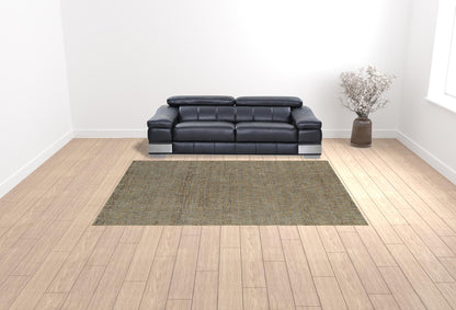 9' X 12' Silver Gold Rust And Blue Green Geometric Power Loom Stain Resistant Area Rug
