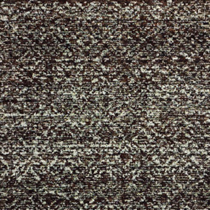 2' X 8' Charcoal Grey And Brown Geometric Power Loom Stain Resistant Runner Rug