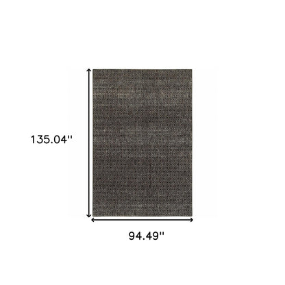 8' X 10' Charcoal Grey And Brown Geometric Power Loom Stain Resistant Area Rug