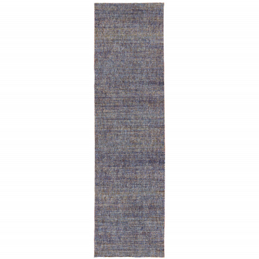 2' X 8' Gold Rust Brown And Ivory Power Loom Stain Resistant Runner Rug