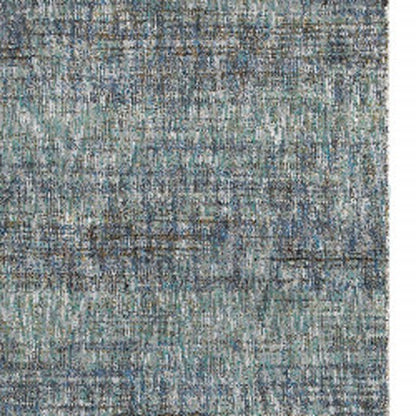 2' X 10' Blue Grey Silver And Green Power Loom Stain Resistant Runner Rug