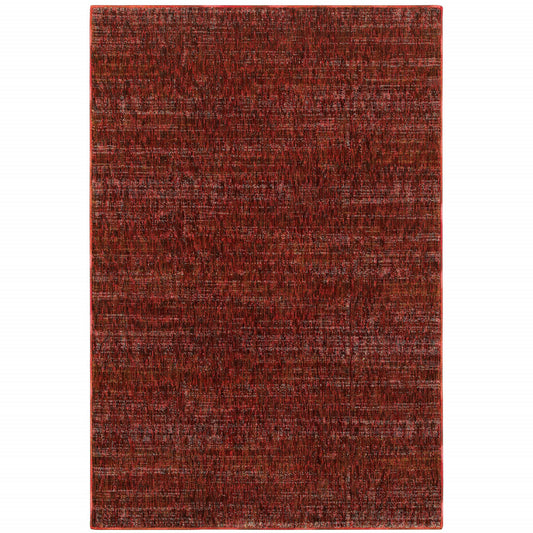 10' X 13' Red Grey Deep And Charcoal Power Loom Stain Resistant Area Rug