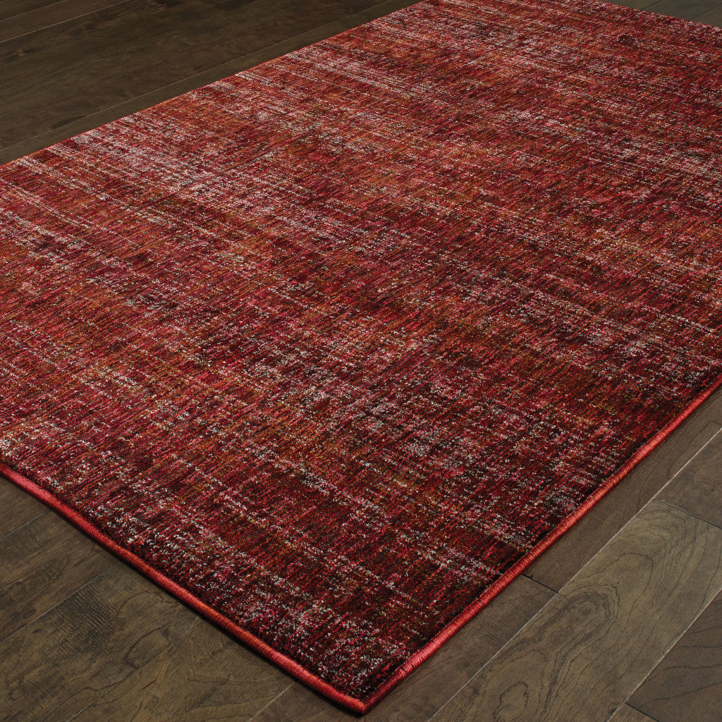 10' X 13' Red Grey Deep And Charcoal Power Loom Stain Resistant Area Rug