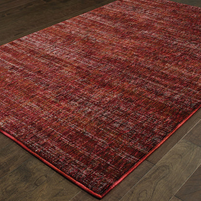 10' X 13' Red Grey Deep And Charcoal Power Loom Stain Resistant Area Rug