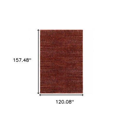 10' X 13' Red Grey Deep And Charcoal Power Loom Stain Resistant Area Rug