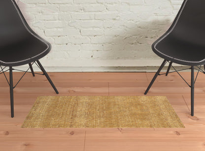 2' X 3' Gold Rust Brown Ivory Purple And Lavender Power Loom Stain Resistant Area Rug