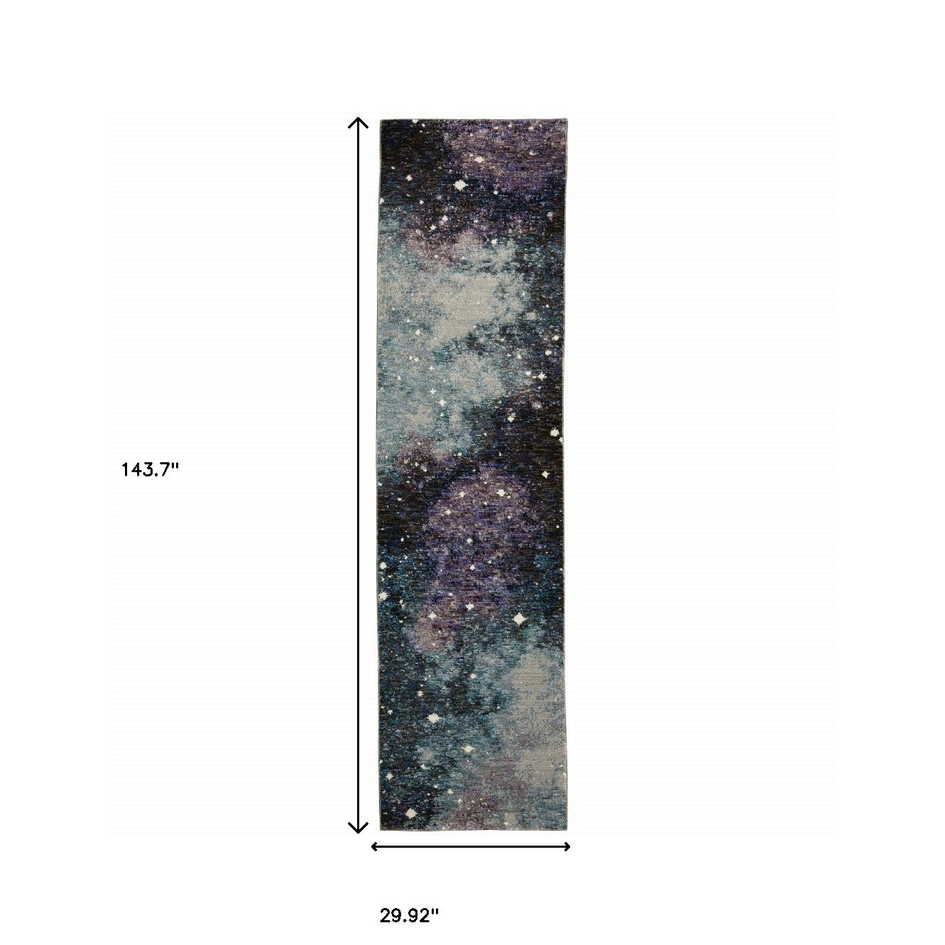 2' X 10' Purple Teal And Brown Abstract Power Loom Stain Resistant Runner Rug