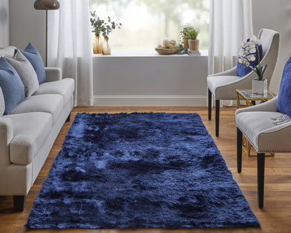 2' X 3' Black Shag Tufted Handmade Area Rug