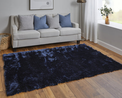 2' X 3' Black Shag Tufted Handmade Area Rug
