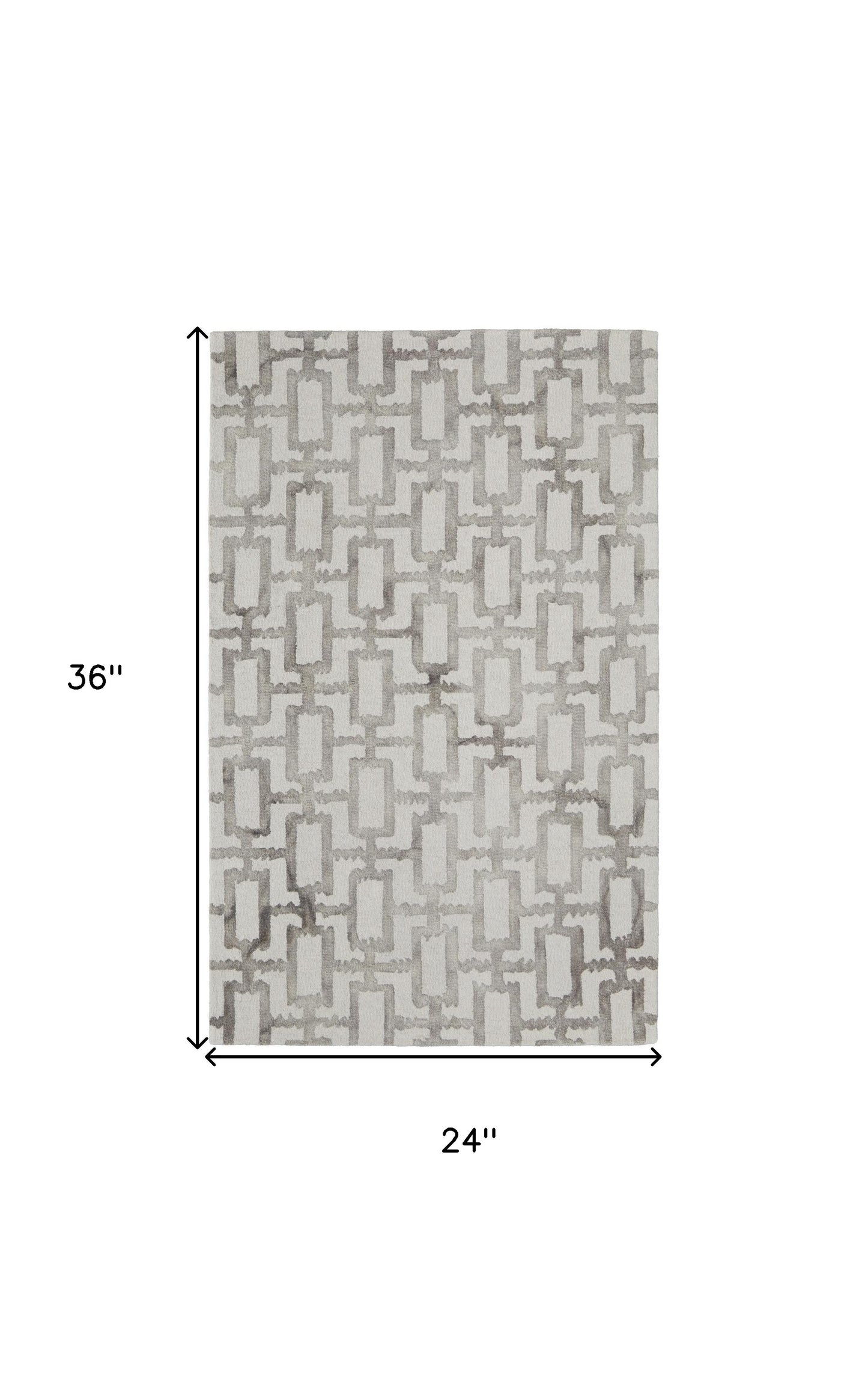8' X 11' Ivory And Green Wool Geometric Tufted Handmade Area Rug