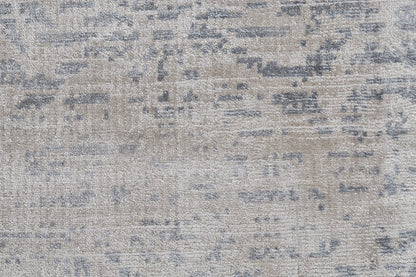 4' X 6' Blue Gray And Taupe Abstract Hand Woven Area Rug