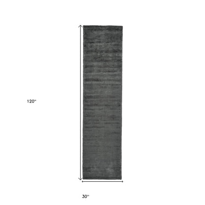 4' X 6' Gray And Black Hand Woven Area Rug