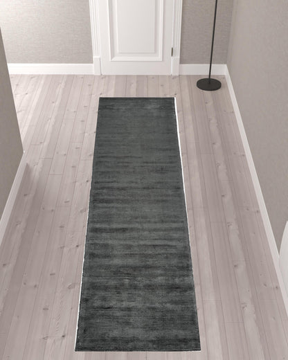 4' X 6' Gray And Black Hand Woven Area Rug