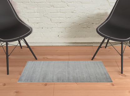 4' X 6' Gray And Black Hand Woven Area Rug