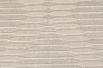 5' X 8' Ivory And Tan Geometric Stain Resistant Area Rug