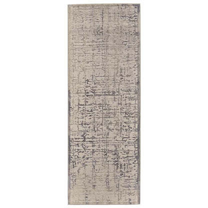 5' X 8' Gray And Ivory Abstract Stain Resistant Area Rug