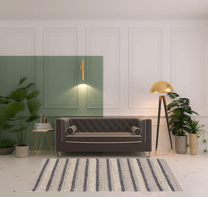 4' X 6' Ivory Tan And Gray Wool Hand Woven Stain Resistant Area Rug