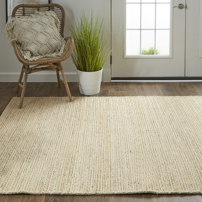 2' X 3' Tan Ivory And Taupe Hand Woven Area Rug