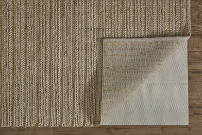 2' X 3' Tan Ivory And Taupe Hand Woven Area Rug