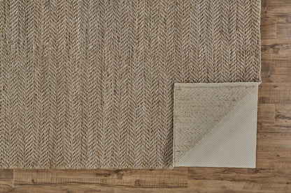 8' X 11' Tan And Gray Hand Woven Area Rug