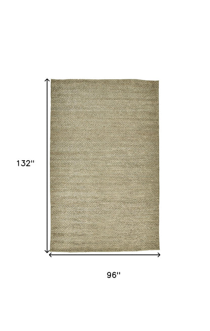 8' X 11' Tan And Gray Hand Woven Area Rug