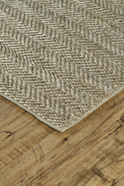 8' X 11' Tan And Gray Hand Woven Area Rug