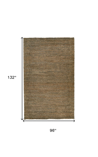 8' X 11' Tan And Gray Hand Woven Area Rug