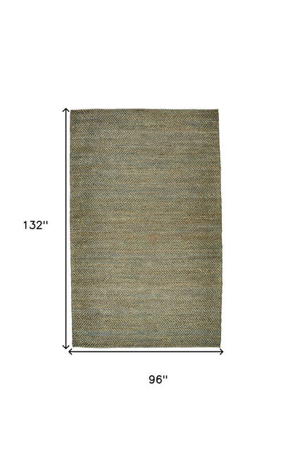8' X 11' Tan And Gray Hand Woven Area Rug
