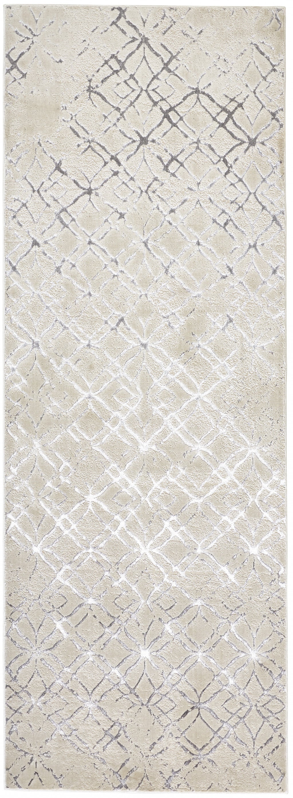 5' X 8' Silver Gray And White Abstract Stain Resistant Area Rug