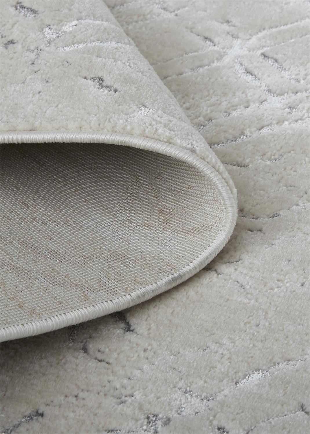 5' X 8' Silver Gray And White Abstract Stain Resistant Area Rug