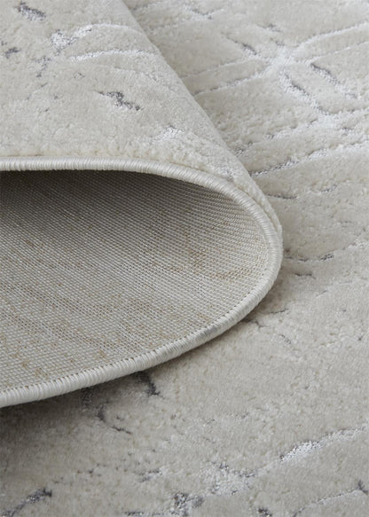 5' X 8' Silver Gray And White Abstract Stain Resistant Area Rug