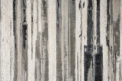 4' X 6' Silver Gray And Black Abstract Area Rug