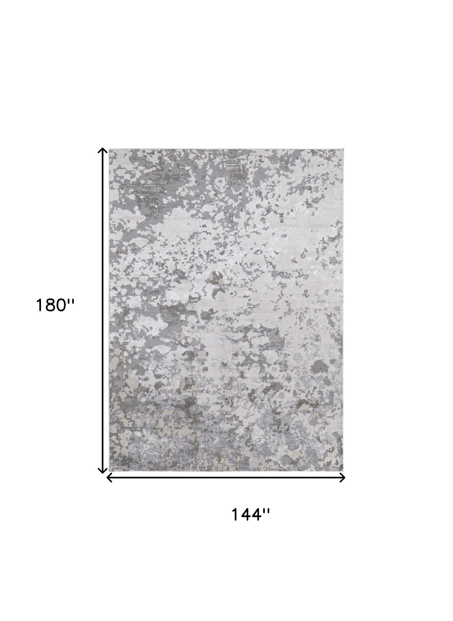 8' X 11' Silver Gray And White Abstract Stain Resistant Area Rug