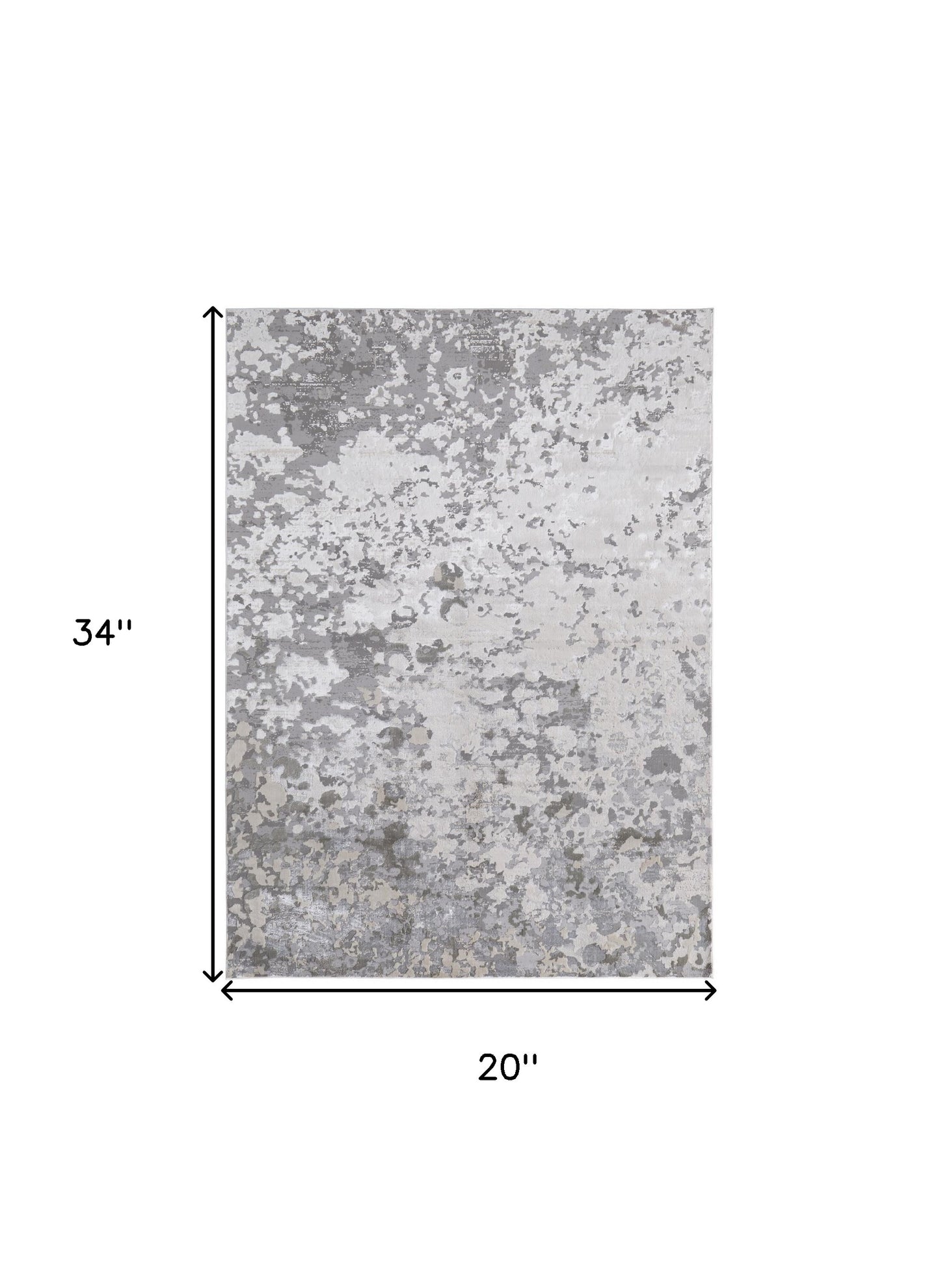 8' X 11' Silver Gray And White Abstract Stain Resistant Area Rug