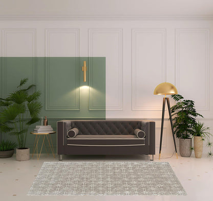 2' X 3' Gray And Silver Wool Abstract Tufted Handmade Area Rug