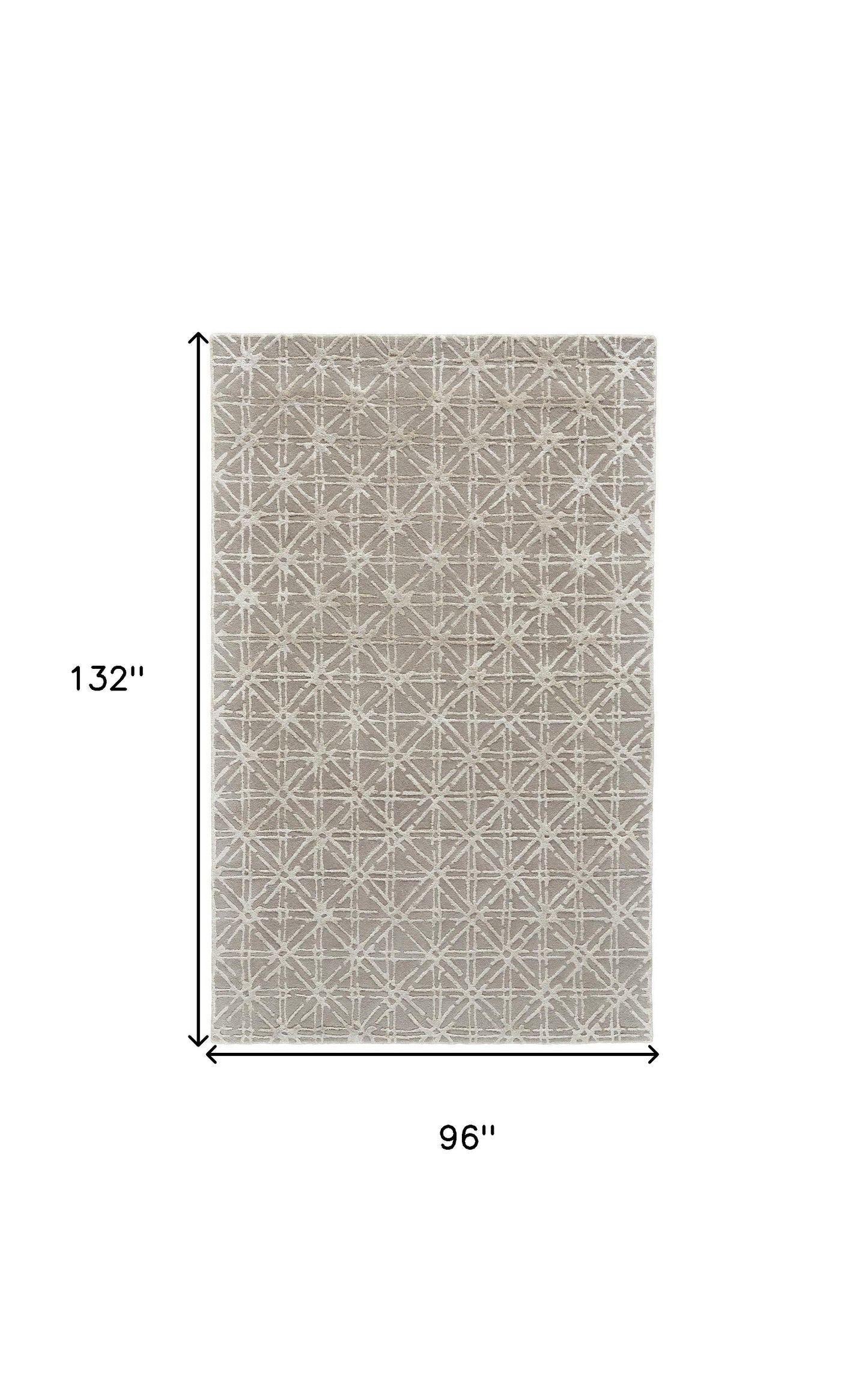 2' X 3' Gray And Silver Wool Abstract Tufted Handmade Area Rug