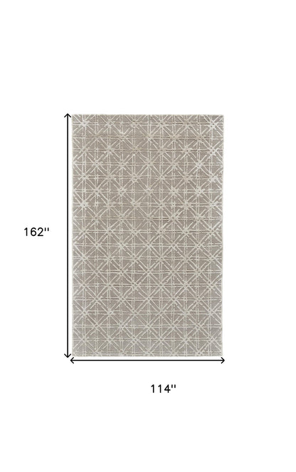 2' X 3' Gray And Silver Wool Abstract Tufted Handmade Area Rug