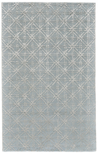 2' X 3' Gray And Silver Wool Abstract Tufted Handmade Area Rug