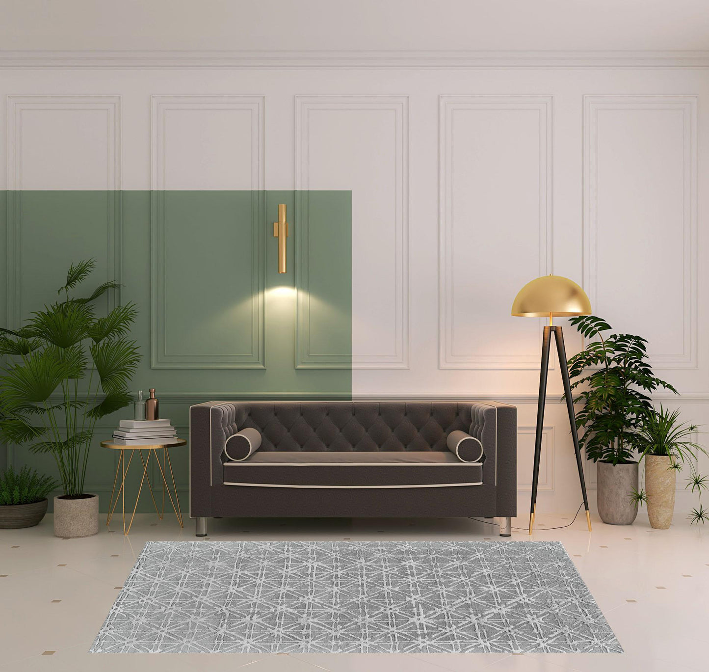 2' X 3' Gray And Silver Wool Abstract Tufted Handmade Area Rug