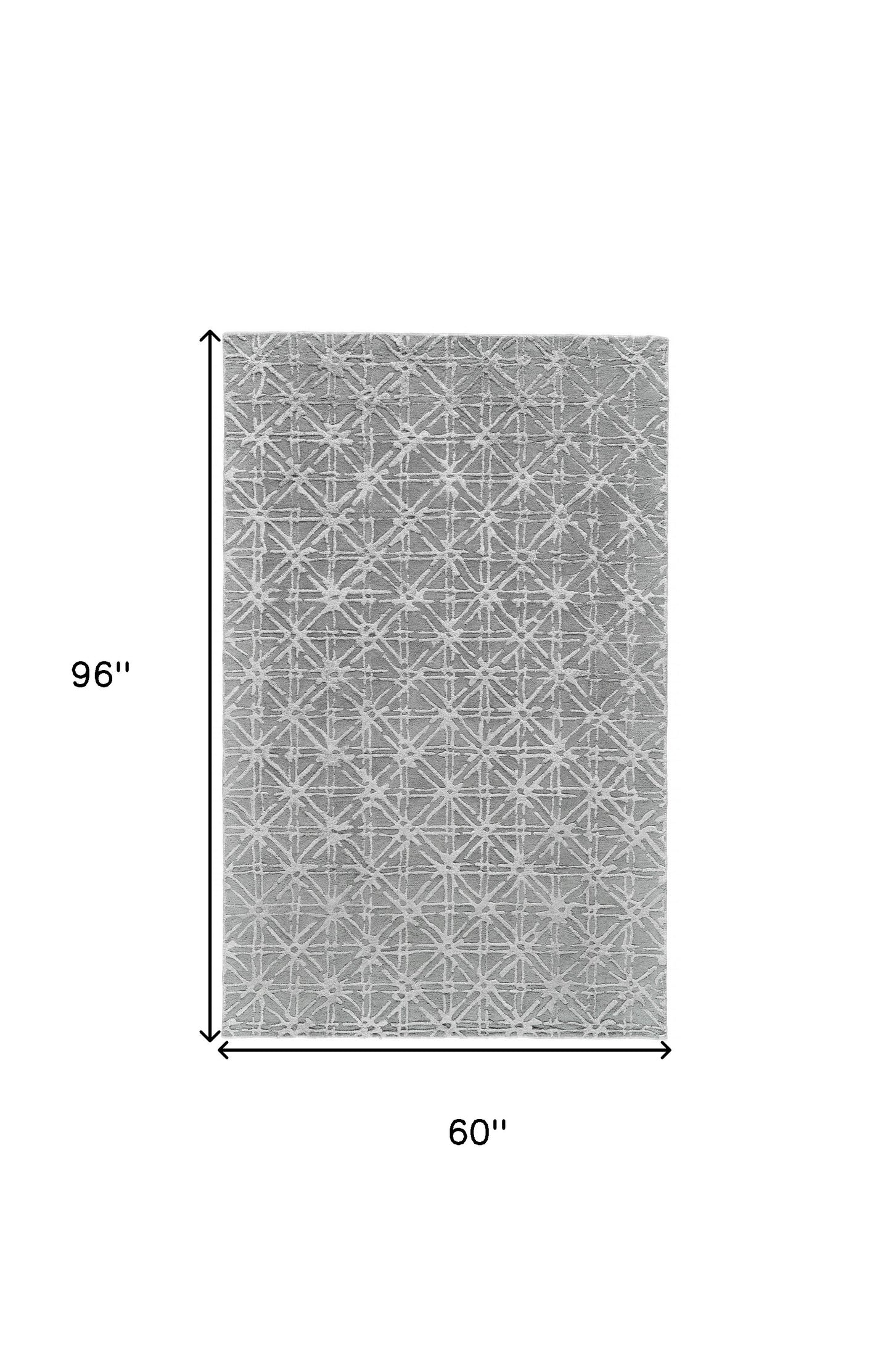 2' X 3' Gray And Silver Wool Abstract Tufted Handmade Area Rug