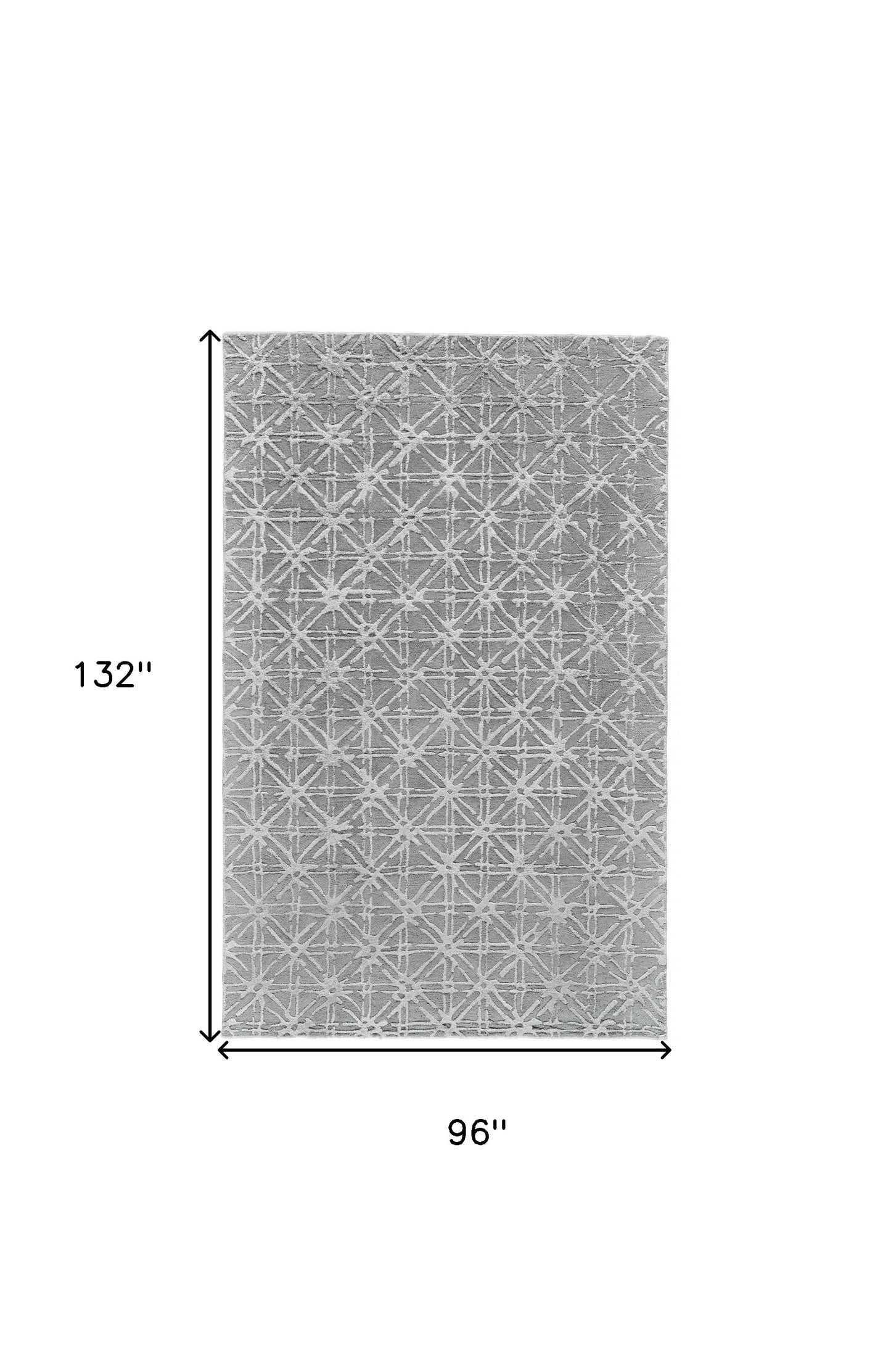 2' X 3' Gray And Silver Wool Abstract Tufted Handmade Area Rug