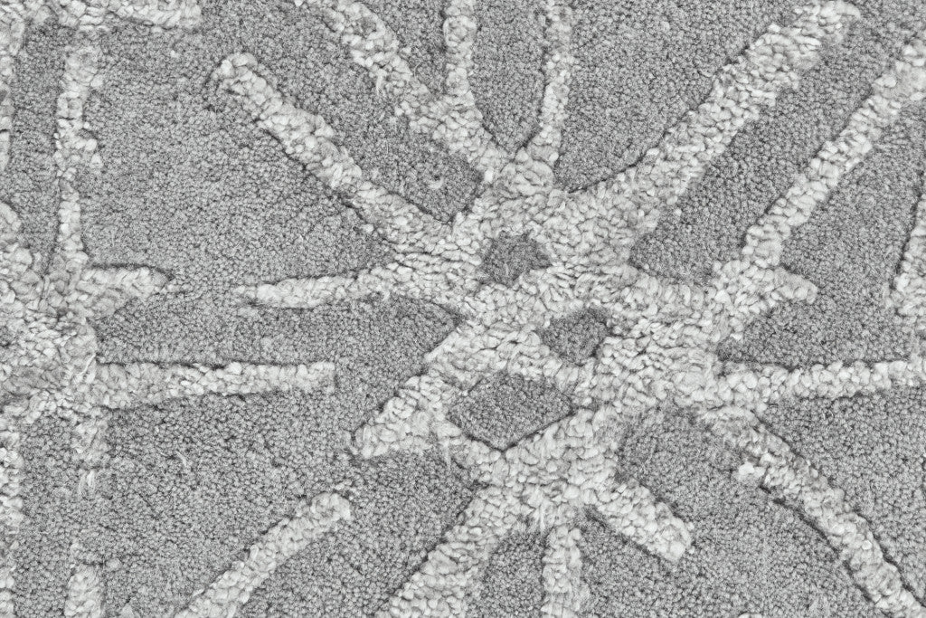 2' X 3' Gray And Silver Wool Abstract Tufted Handmade Area Rug