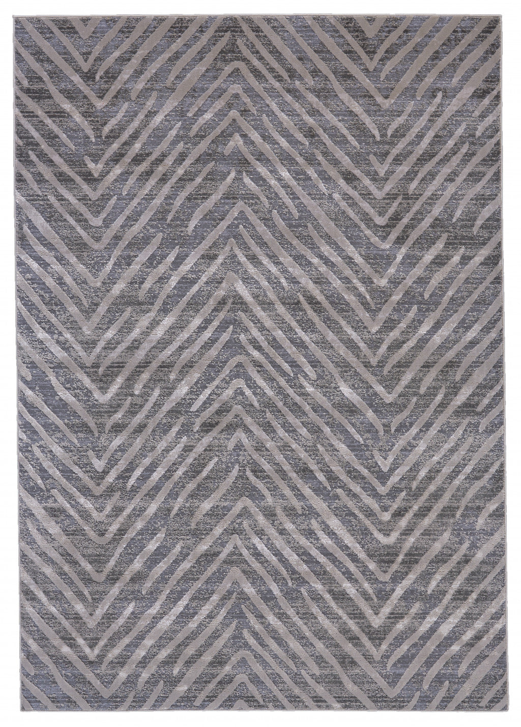 5' X 8' Gray Abstract Stain Resistant Area Rug