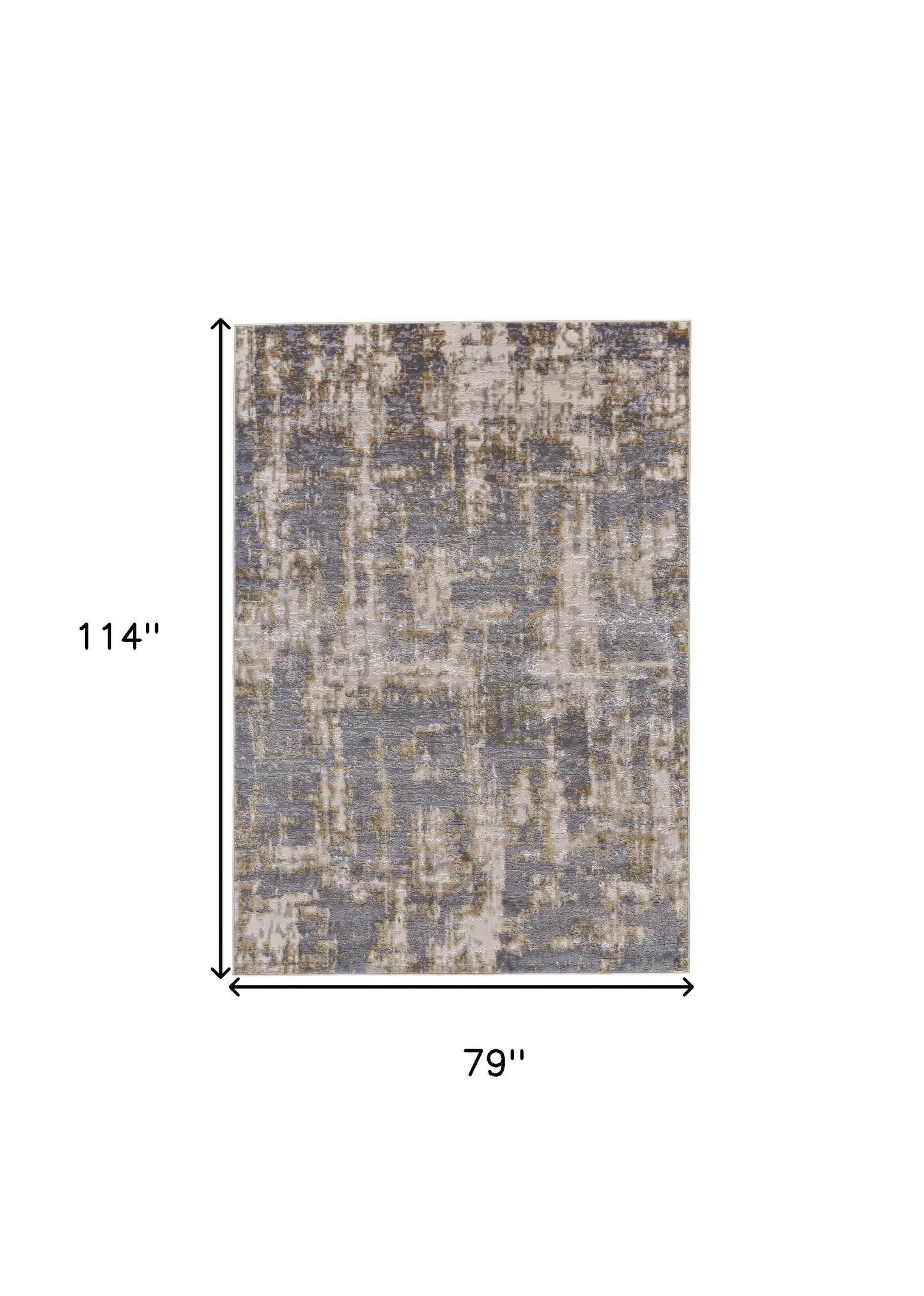 2' X 3' Gray And Gold Abstract Stain Resistant Area Rug