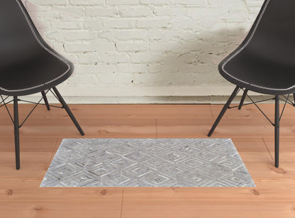 5' X 8' Gray Taupe And Ivory Geometric Hand Woven Area Rug