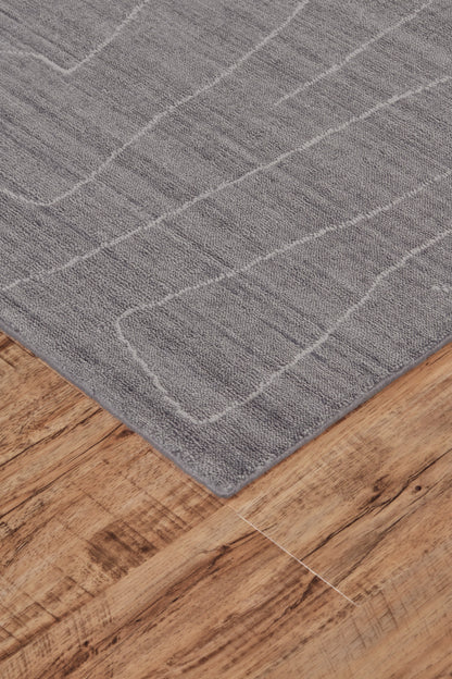 4' X 6' Gray And Ivory Abstract Hand Woven Area Rug