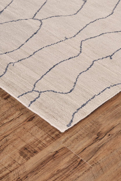 5' X 8' Ivory And Gray Abstract Hand Woven Area Rug