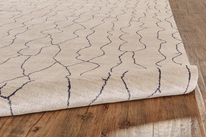 5' X 8' Ivory And Gray Abstract Hand Woven Area Rug