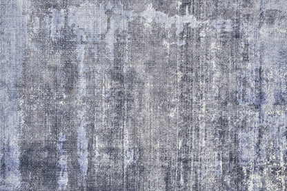 8' X 10' Blue Gray And Ivory Abstract Hand Woven Area Rug