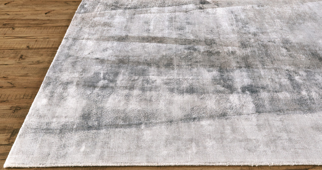 8' X 10' Gray Taupe And Ivory Abstract Hand Woven Area Rug